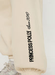 product Princess Polly Princess Polly Track Pants Block / Cursive Text Stone Mid Rise 