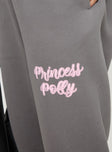 product Princess Polly Princess Polly Track Pants Puff Text Charcoal 