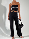 product Princess Polly High Waisted Pants High Waisted Pants High Waisted Pants  Arino Asymmetric Waistband Pants Black