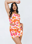 Front view of model wearing  front Princess Polly Sleeveless Asymmetric Neckline  Chadwick Top Pink Floral