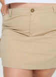 product Princess Polly Lydie Cargo Mini Skirt Beige Curve Mini Skirts 