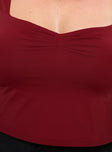 product Princess Polly Rehna Top Burgundy Curve Sleeveless Sweetheart 