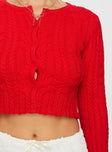 Hold Your Hand Cardigan Red