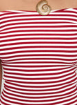 Rizzie Off The Shoulder Top Red Stripe