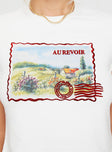 product Princess Polly Au Revoir France Tee White Short Sleeves Crew Neck 