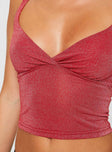 product Princess Polly Sleeveless Square Neck  Wandella Tank Red Glitter