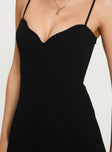 Radiante Scalloped Mini Dress Black