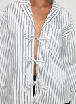 Spiri Shirt White / Black Stripe