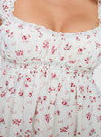 product Princess Polly Carlita Mini Dress White Floral Sweetheart Neckline 