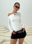 product Princess Polly Full Sleeves Asymmetric Neckline  Marinne Long Sleeve Top White