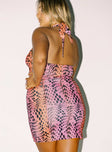 back view of model wearing Princess Polly Feel Good Mini Dress Multi 