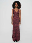 Nell Jacquard Maxi Dress Burgundy