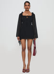 Revival Long Sleeve Mini Dress Black