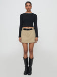 Gonzales Mini Skirt Beige