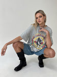 product Princess Polly Half Sleeves High Neck  Guns & Roses Illusion Oversized Tee Grey