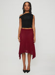   front view of model wearing Princess Polly Leysa Midi Skirt Red Midi Skirts 