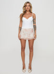   front view of model wearing Princess Polly Bernarli Mini Skirt Multi Mini Skirts 