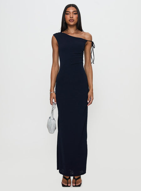 Paislee Asymmetrical Maxi Dress Navy