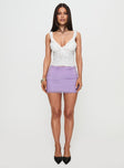 Meredith Ruched Mini Skirt Lilac