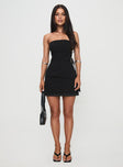 Galactra Strapless Mini Dress Black