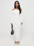 Celestara Off The Shoulder Maxi Dress White