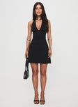 Tinisie Halter Mini Dress Black Tall