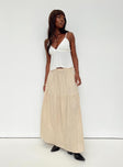 product Hold Me Close Maxi Skirt Beige Princess Polly  Mini Skirts 