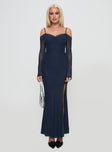 Edmone Long Sleeve Maxi Dress Navy