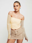 product Princess Polly Full Sleeves Square Neck  Sallo Off The Shoulder Top Yellow