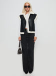 Tailer Shearling Vest Black