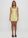 Dasha Mini Dress Yellow Sequin