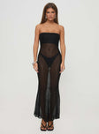 front view of model wearing Princess Polly Take Me To Rio Maxi Dress Onyx Straight Neck 