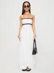 front view of model wearing Princess Polly Croxetti Maxi Dress White Square Neck 