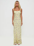 Gardens Of Babylon Lace Maxi Dress Lemon Floral