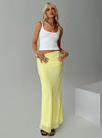   front view of model wearing Princess Polly Herrera Maxi Skirt Yellow Maxi 