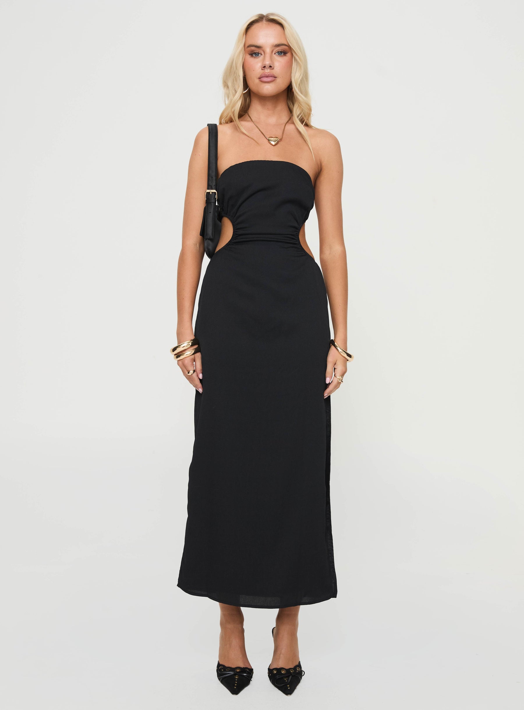 Shop Formal Dress - Tailor Strapless Maxi Dress Black third image