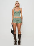 product Miztaray Shorts Green / Cream Stripe Princess Polly High Waisted Shorts 