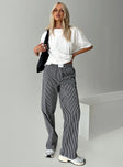 front view of model wearing Princess Polly Cobain Pants Onyx Stripe 