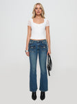 Thompson Low Rise Flared Jeans Mid Wash