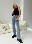 product Princess Polly High Waisted  Alford Asymmetric Jeans Light Wash Denim