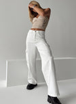 product Princess Polly Low Rise Jeans  Barbara Cargo Jeans White Denim