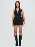 Jayalen Halter Romper Black