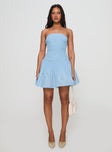 La Pelosa Strapless Mini Dress Blue