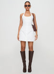 Mallorie Halter Mini Dress White Petite