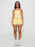 Baseline Low Rise Rib Shorts Yellow