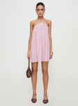 Moonlit Mini Dress Pink Stripe