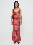 Sugar Plum Maxi Dress Red Paisley