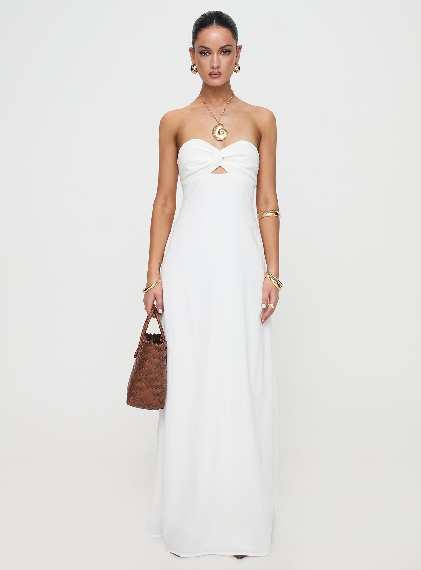 Collective Dress - Artis Strapless Maxi Dress White third image