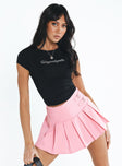 Front view of model wearing  front Cartwright Mini Skirt Pink Princess Polly  Mini Skirts 