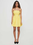 Too Sweet Bubble Mini Dress Lemon